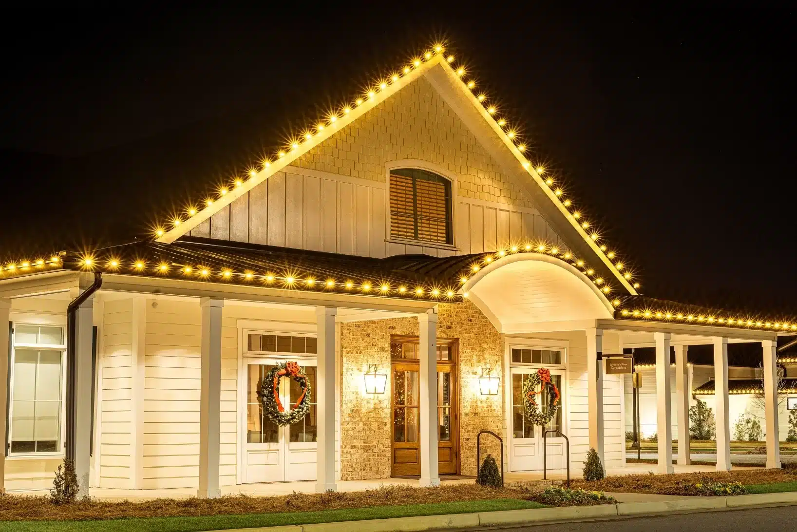 house with christmas lights